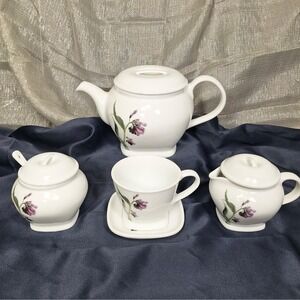 John Hinde Wild Irish Flowers‎ Tea Set Pot Cream Sugar Cup Saucer Spring Cottage